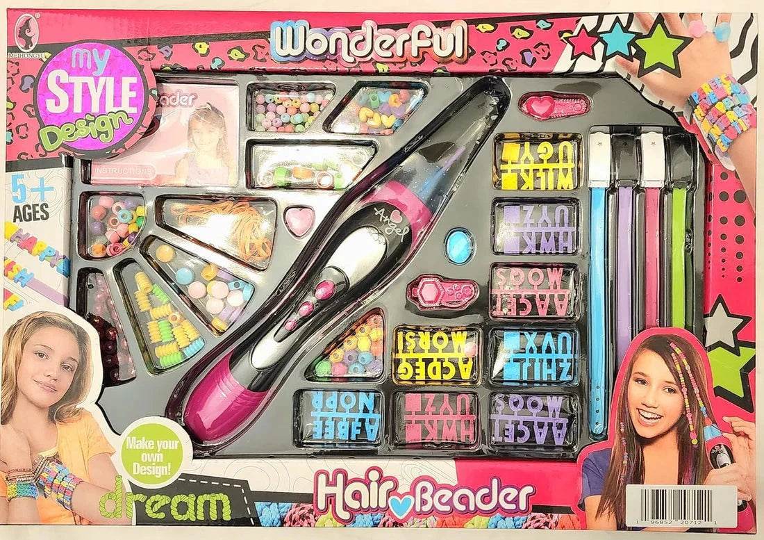 2-in-1 Hair Beader Kit – DIY Hair Braiding & Beading Toy for Girls - www.habarya.com