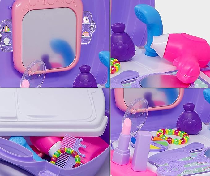 Beauty Set for Girls – Pretend Makeup & Hair Styling Toy Kit