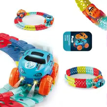 BO Kids Race Track Toy Set – Flexible Track with Light-Up Cars