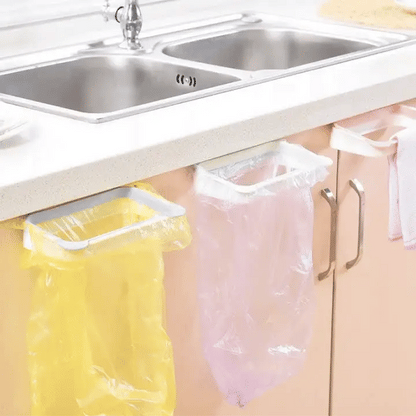 Towel and Trash Bag Holder – Easy Over-the-Door Kitchen Organizer