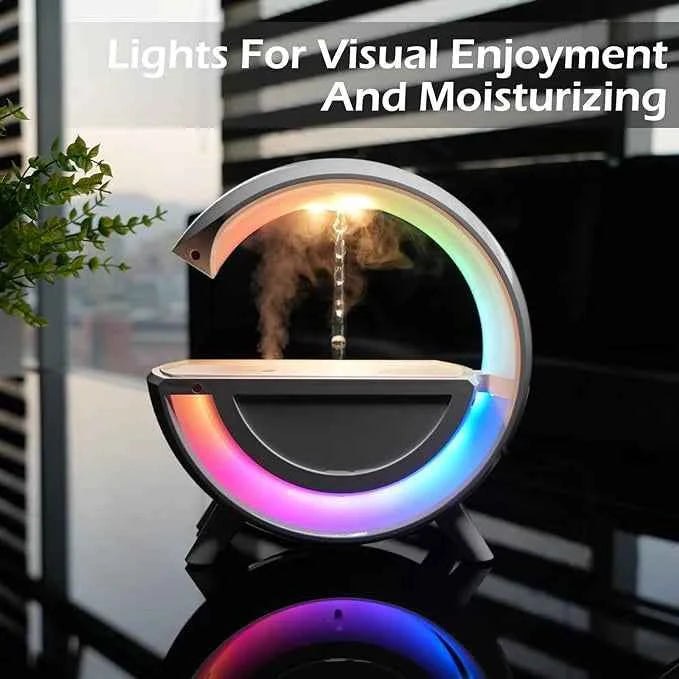 Anti-Gravity Cool Mist Humidifier – USB Air Diffuser with Light & White Noise