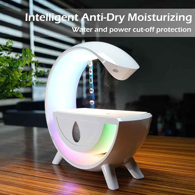 Anti-Gravity Cool Mist Humidifier – USB Air Diffuser with Light & White Noise