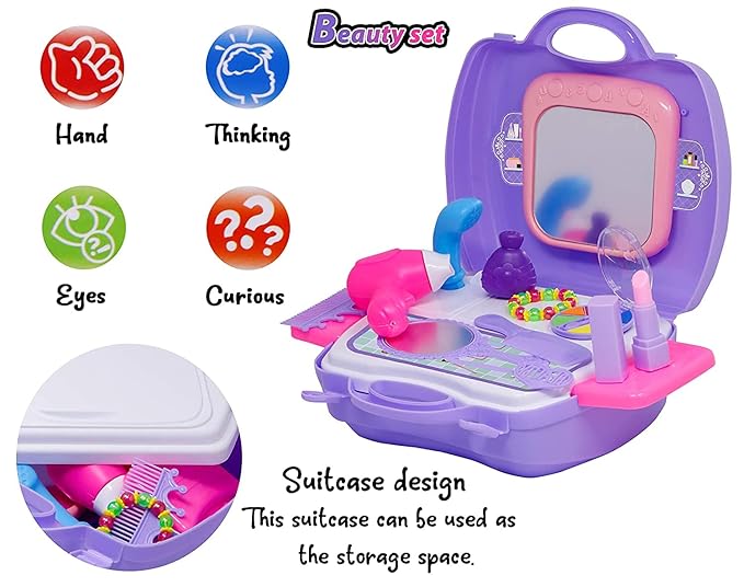 Beauty Set for Girls – Pretend Makeup & Hair Styling Toy Kit