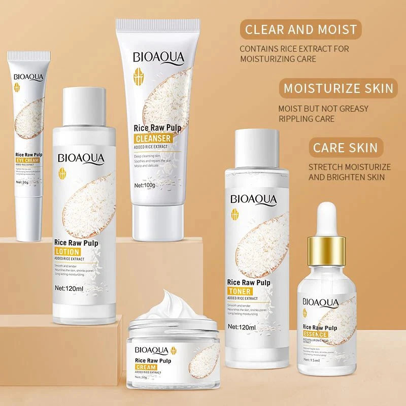 BIOAQUA Rice Raw Pulp Rejuvenating Skincare Set