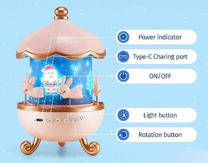 Bunny's Carousel – Cute Music Night Light