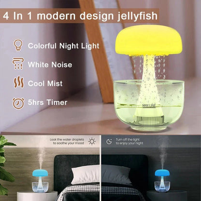 Raining Cloud USB Humidifier – 400ml Cool Mist & LED Night Light for Home or Office