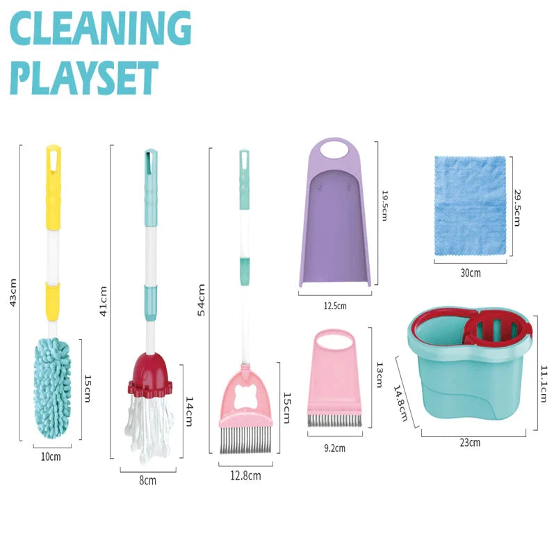 Kids Cleaning Toy Set – Mop, Broom & Dustpan for Toddlers