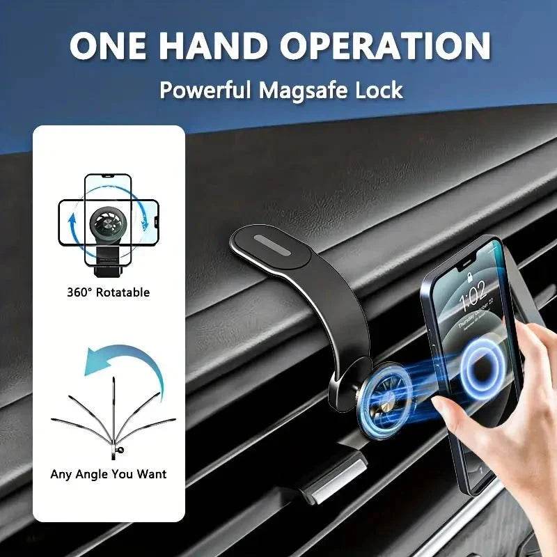 Dashboard Magnetic Phone Mount for Car – 360° Rotation - www.habarya.com