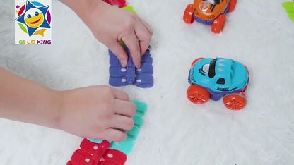 BO Kids Race Track Toy Set – Flexible Track with Light-Up Cars