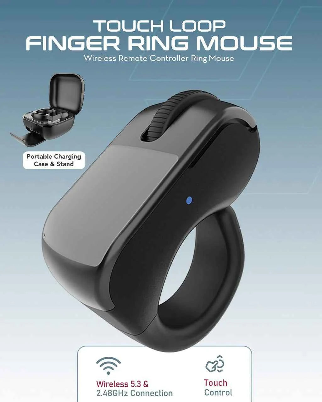 Touch Loop Finger Ring Mouse – Easy Wireless Control from Your Finger